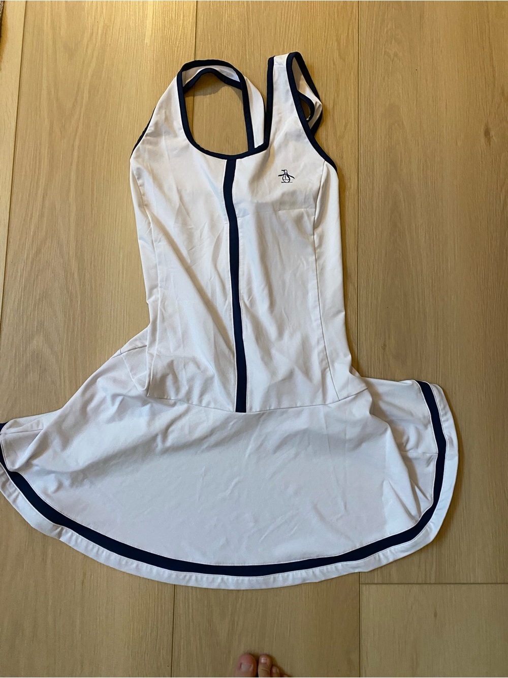 Original Penguin White Golf Dress with Navy Piping
